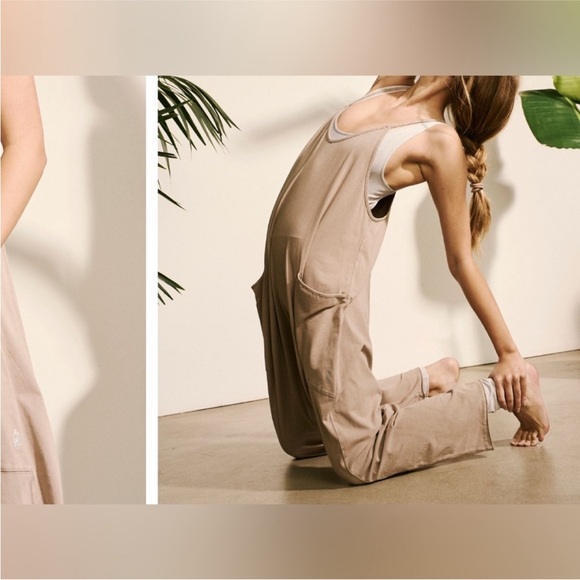 NWOT Free People FP Movement Hot Shot Onesie - Mocha Latte tan - Medium - Picture 4 of 8